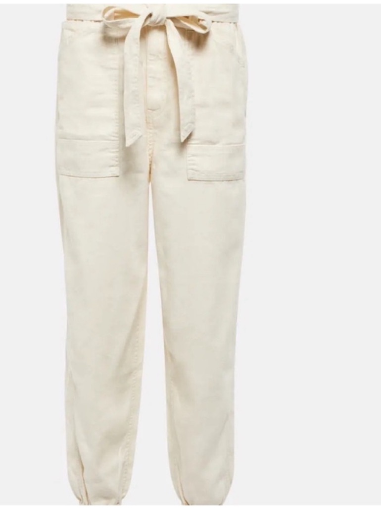 Polo Ralph Lauren 27 Joggers Off White Linen And Cotton Jeans Nwt